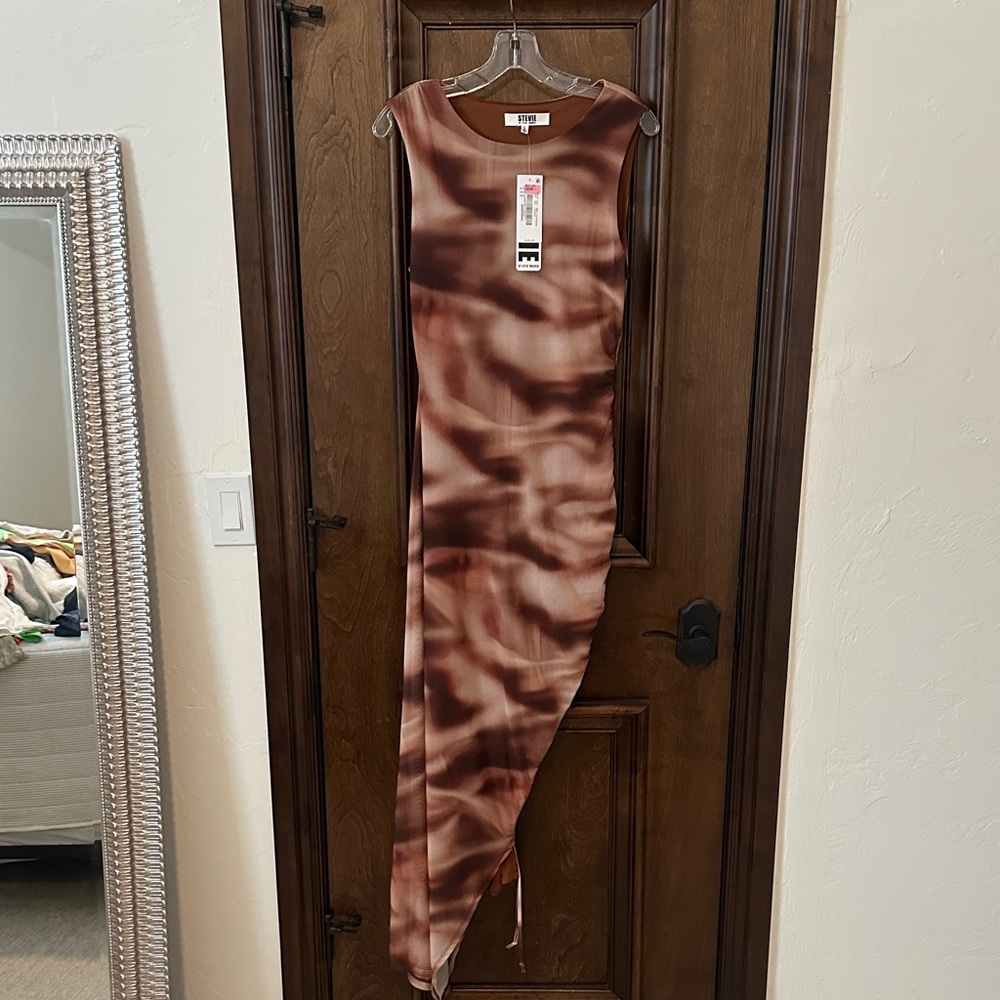Steve Madden Brown and Tan Sleeveless Dress